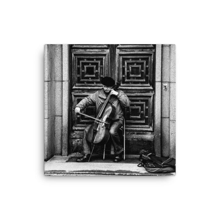 Leinwand - A Cellist on the Street 41x41 cm artlia