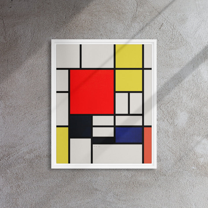 Leinwand - Mondrian, Composition with red yellow black gray and blue 30x41 cm / weiß artlia