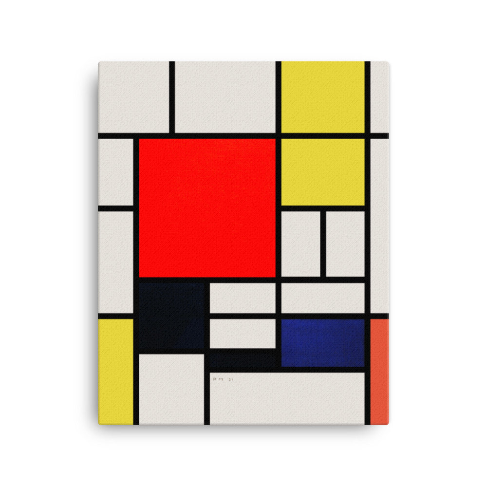 Leinwand - Mondrian, Composition with red yellow black gray and blue 41x51 cm / ohne Rahmen artlia