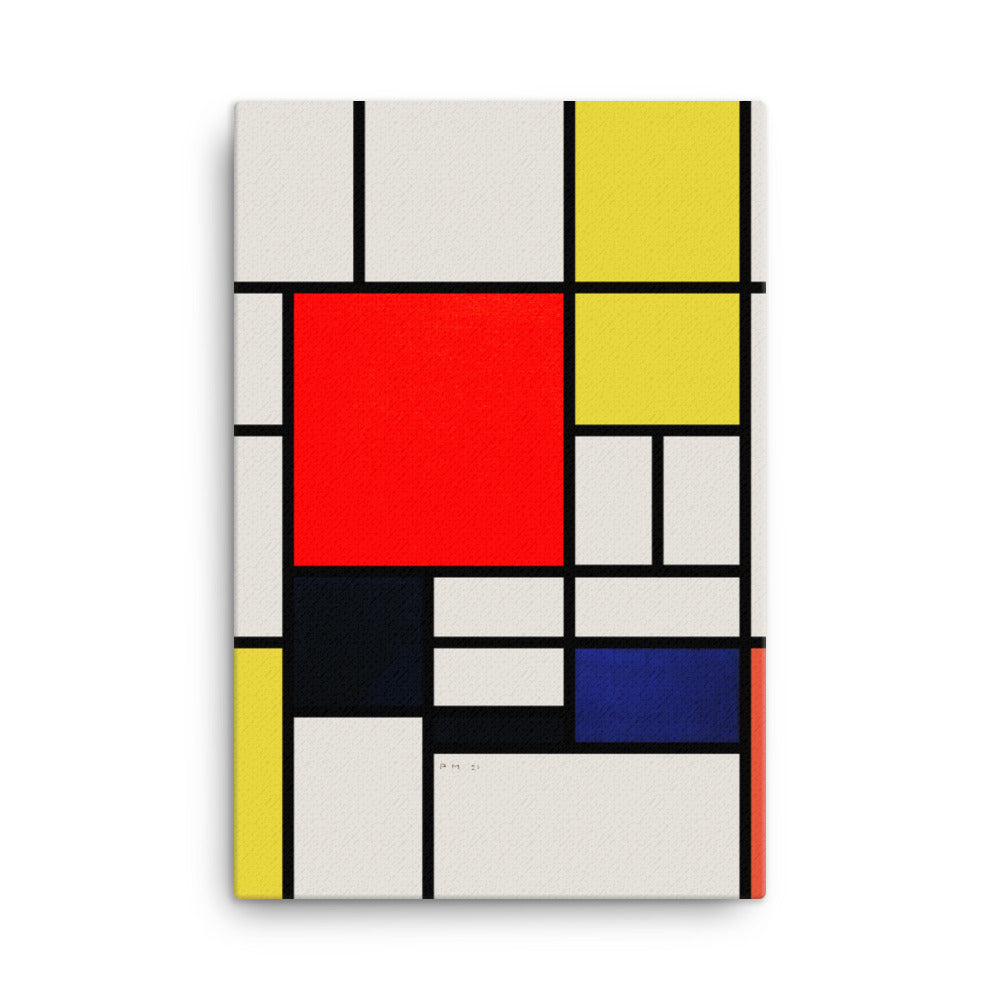 Leinwand - Mondrian, Composition with red yellow black gray and blue 61x91 cm / ohne Rahmen artlia