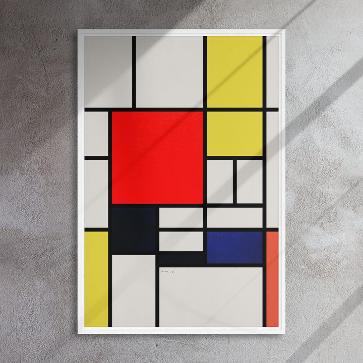 Leinwand - Mondrian, Composition with red yellow black gray and blue 61x91 cm / weiß artlia
