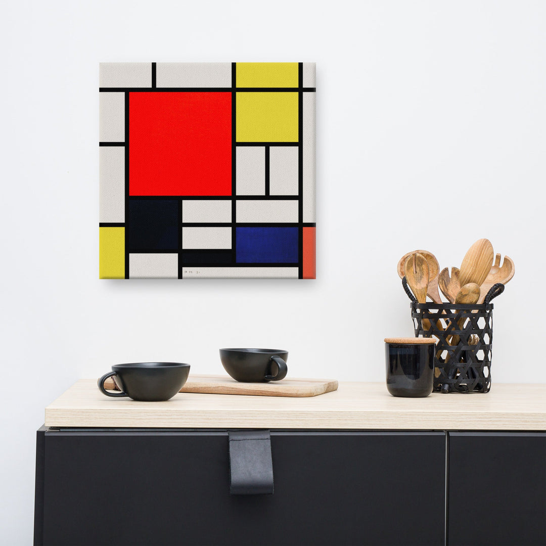 Leinwand - Mondrian, Composition with red yellow black gray and blue artlia