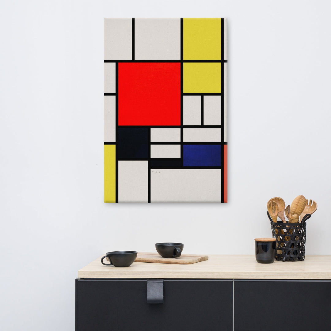 Leinwand - Mondrian, Composition with red yellow black gray and blue artlia