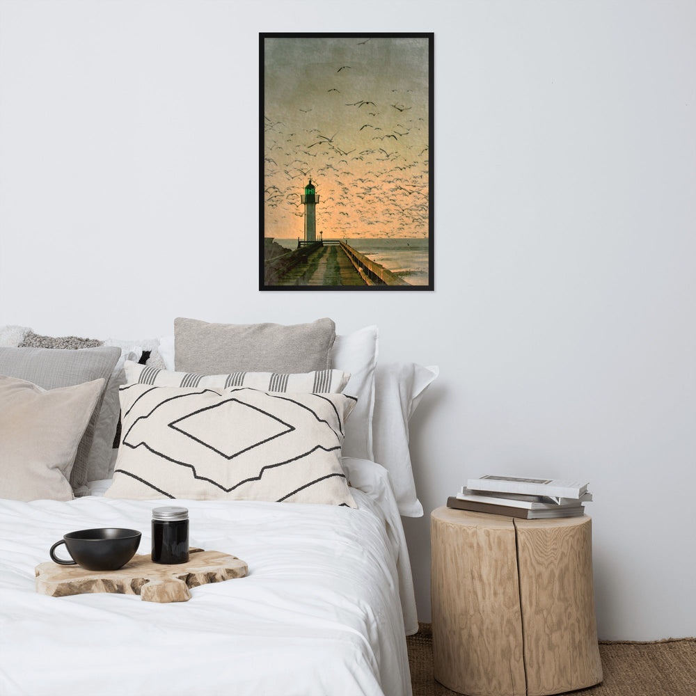 Leuchtturm - Poster im Rahmen artlia