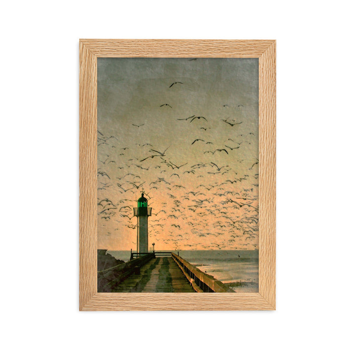 Leuchtturm - Poster im Rahmen Oak / 21×30 cm artlia