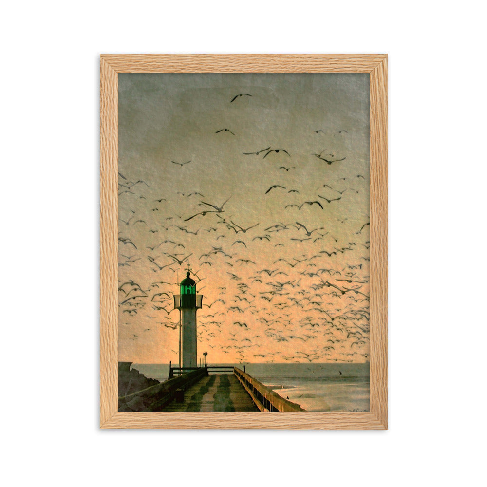 Leuchtturm - Poster im Rahmen Oak / 30×40 cm artlia