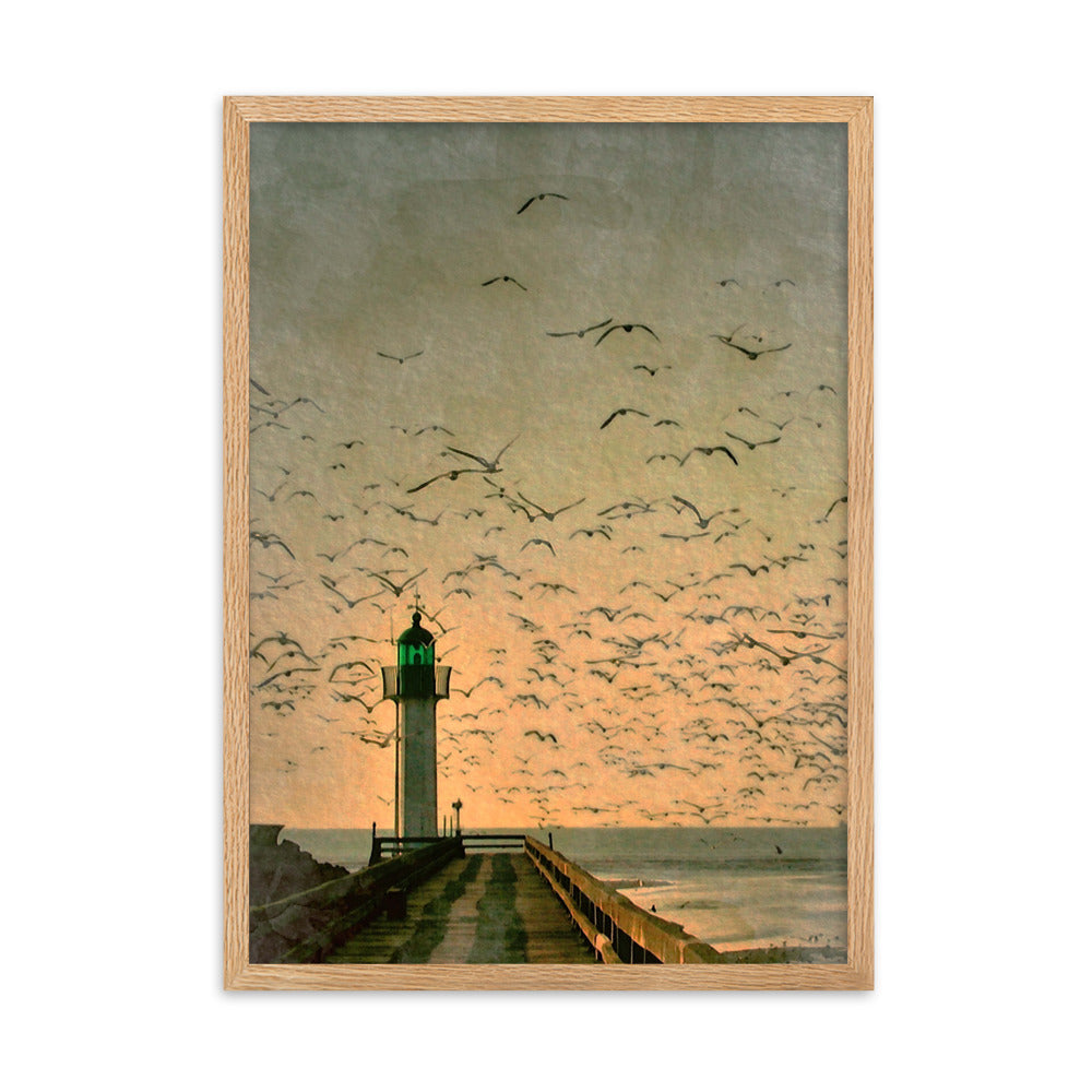 Leuchtturm - Poster im Rahmen Oak / 50×70 cm artlia