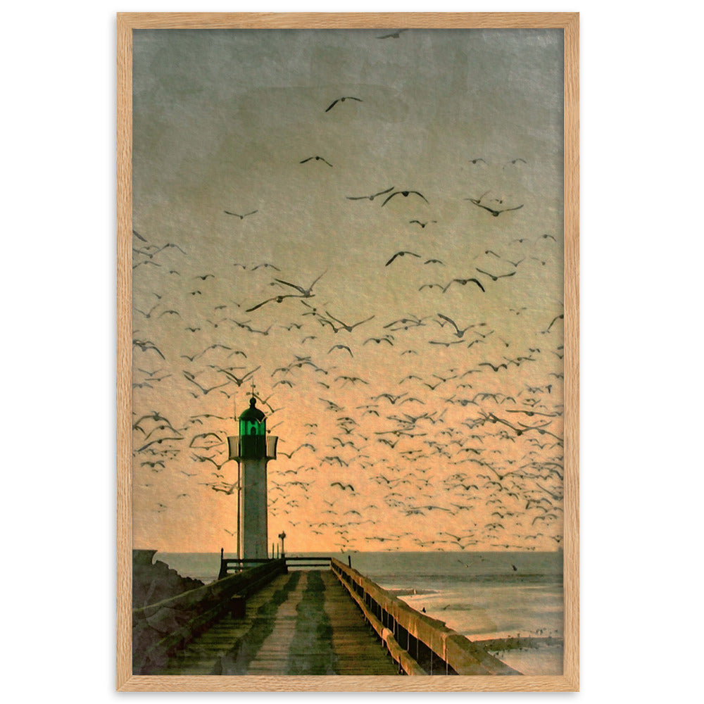 Leuchtturm - Poster im Rahmen Oak / 61×91 cm artlia