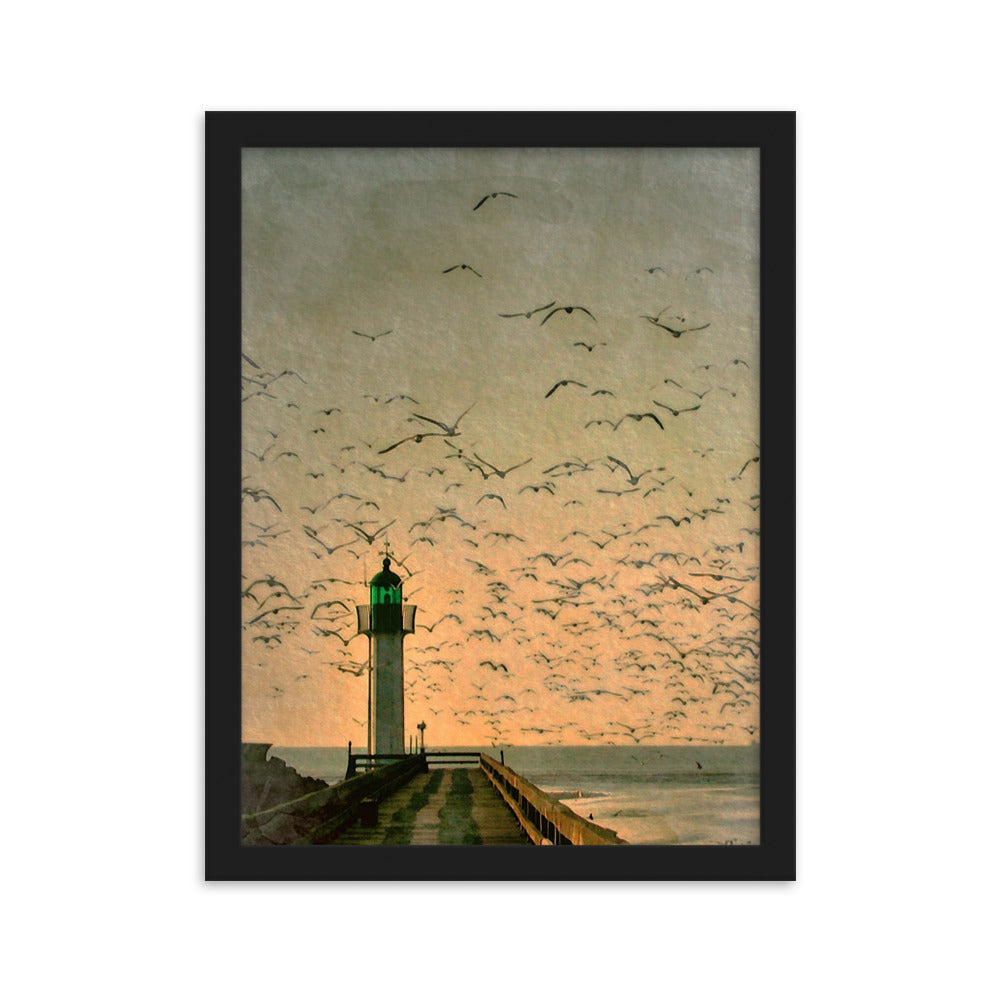 Leuchtturm - Poster im Rahmen Schwarz / 30×40 cm artlia