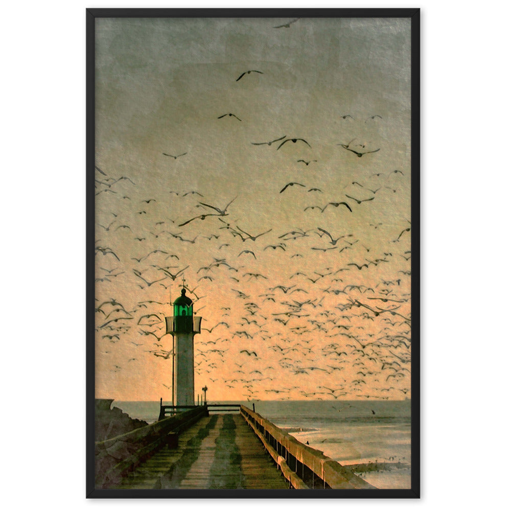 Leuchtturm - Poster im Rahmen Schwarz / 61×91 cm artlia