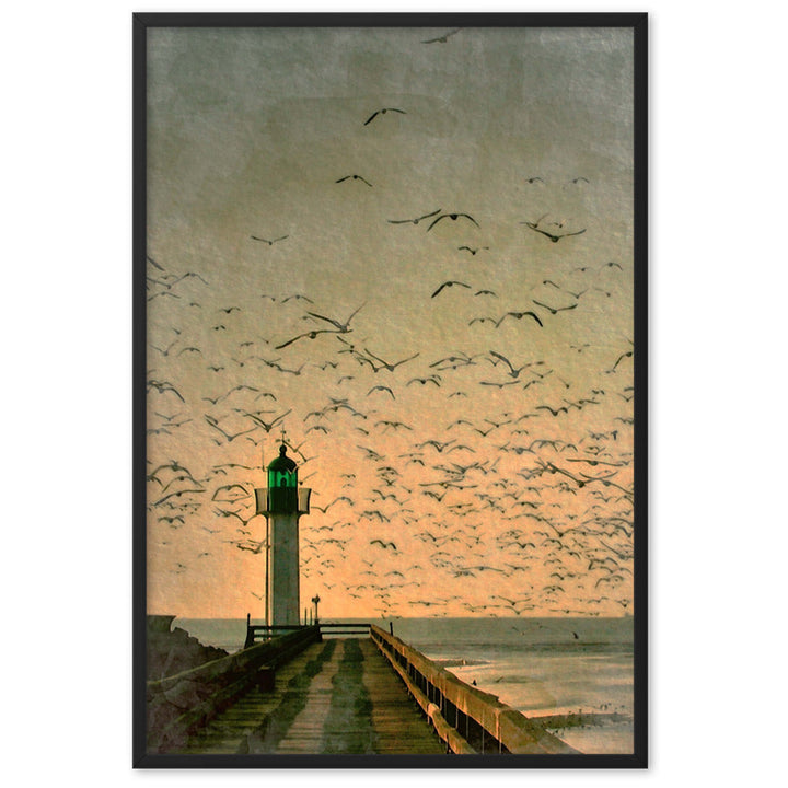 Leuchtturm - Poster im Rahmen Schwarz / 61×91 cm artlia
