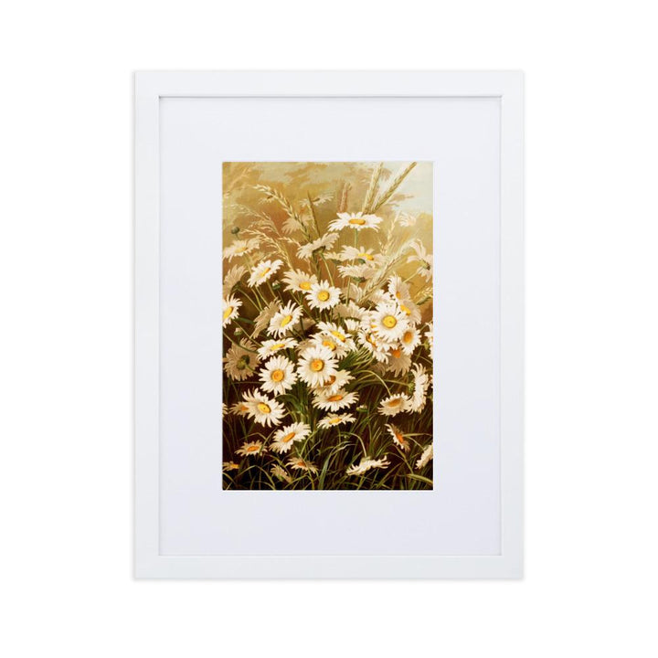 Margeriten - Poster im Rahmen mit Passepartout weiß / 30×40 cm artlia