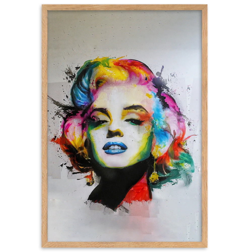 Poster im Rahmen - Marilyn Monroe Pop Art Oak / 61×91 cm artlia