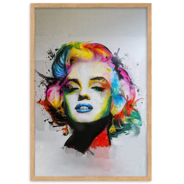 Poster im Rahmen - Marilyn Monroe Pop Art Oak / 61×91 cm artlia