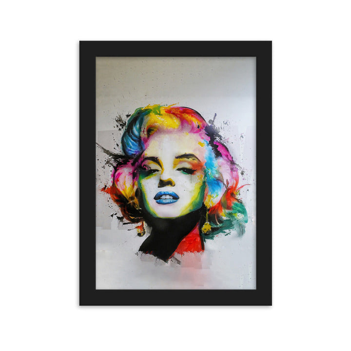 Poster im Rahmen - Marilyn Monroe Pop Art Schwarz / 21×30 cm artlia