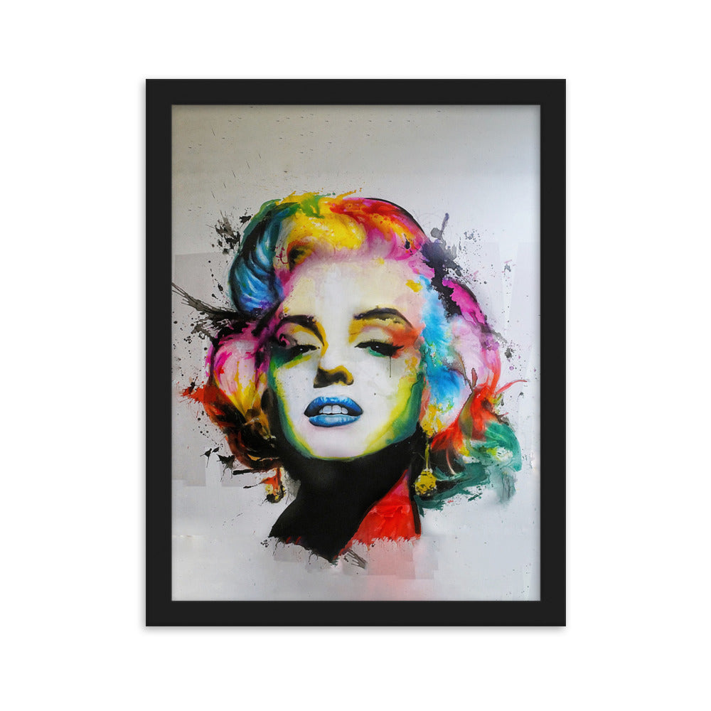 Poster im Rahmen - Marilyn Monroe Pop Art Schwarz / 30×40 cm artlia