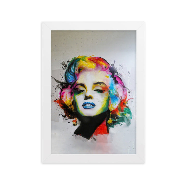 Poster im Rahmen - Marilyn Monroe Pop Art Weiß / 21×30 cm artlia