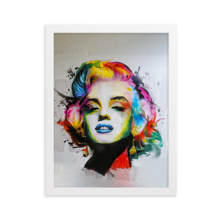 Poster im Rahmen - Marilyn Monroe Pop Art Weiß / 30×40 cm artlia