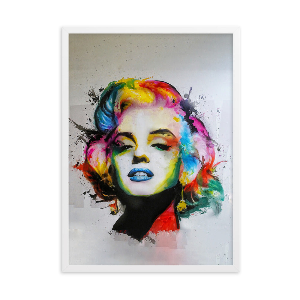 Poster im Rahmen - Marilyn Monroe Pop Art Weiß / 50×70 cm artlia