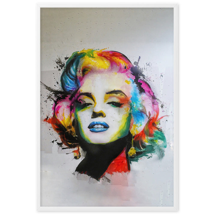 Poster im Rahmen - Marilyn Monroe Pop Art Weiß / 61×91 cm artlia