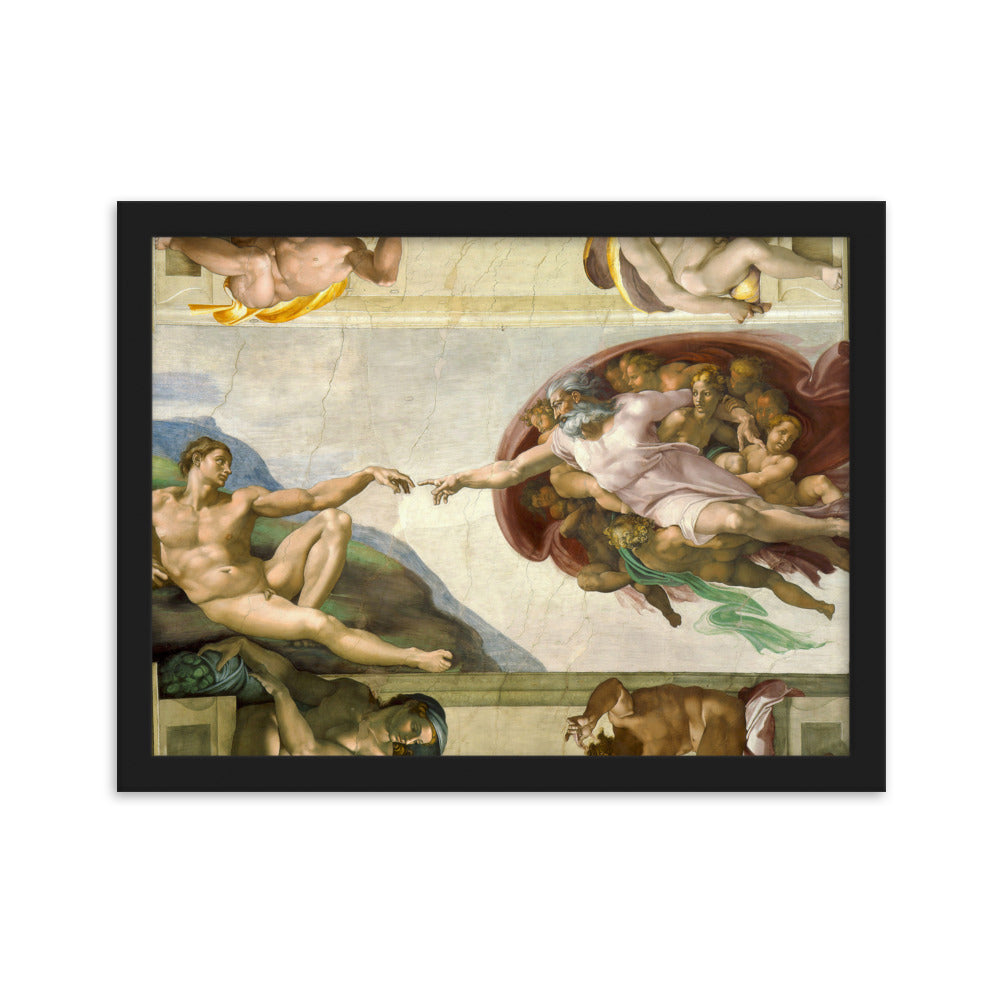 Michelangelo, Creation of Adam - Poster im Rahmen Schwarz / 30×40 cm artlia