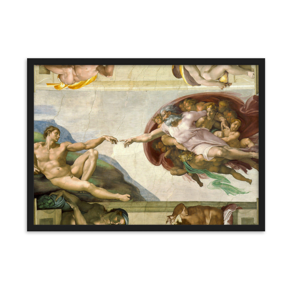 Michelangelo, Creation of Adam - Poster im Rahmen Schwarz / 50×70 cm artlia
