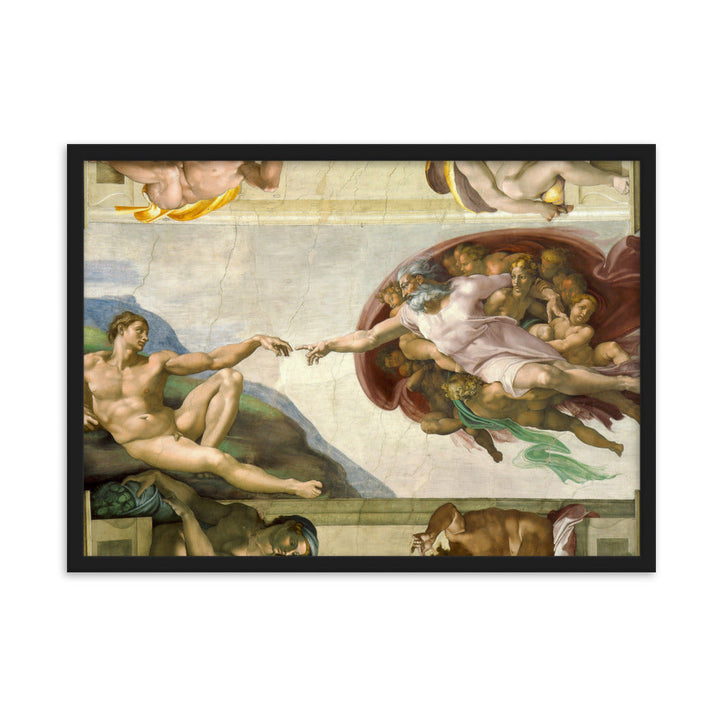 Michelangelo, Creation of Adam - Poster im Rahmen Schwarz / 50×70 cm artlia