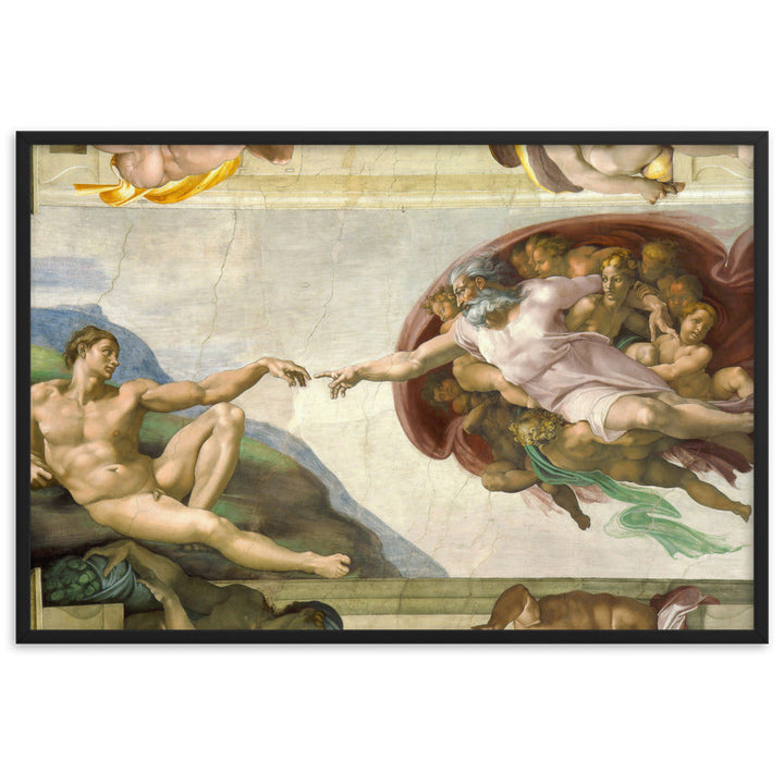 Michelangelo, Creation of Adam - Poster im Rahmen Schwarz / 61×91 cm artlia