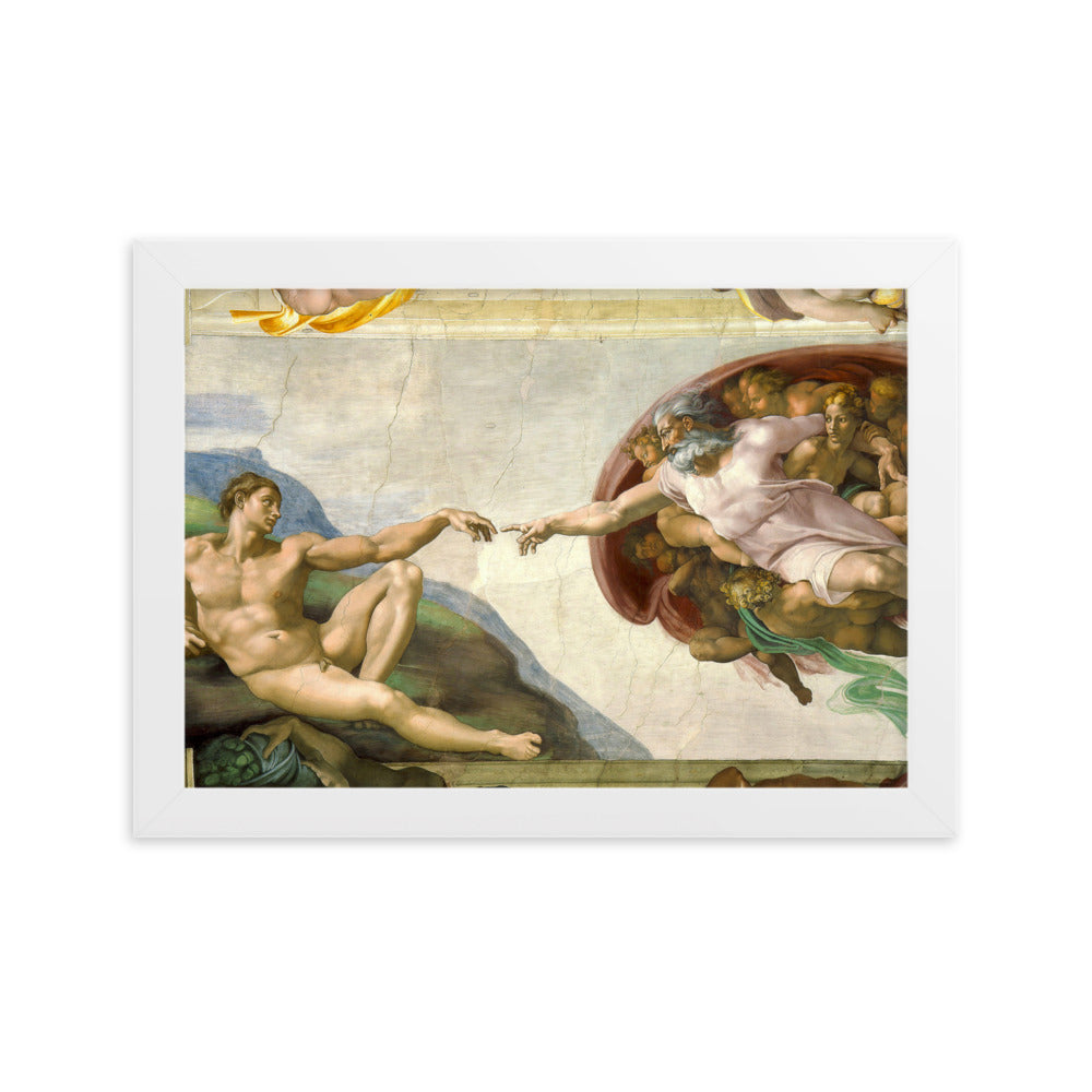 Michelangelo, Creation of Adam - Poster im Rahmen Weiß / 21×30 cm artlia