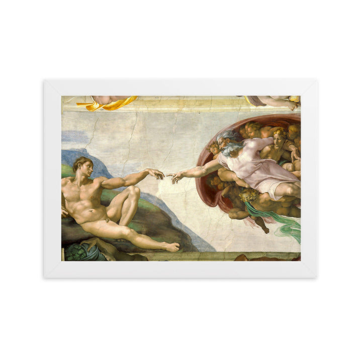 Michelangelo, Creation of Adam - Poster im Rahmen Weiß / 21×30 cm artlia