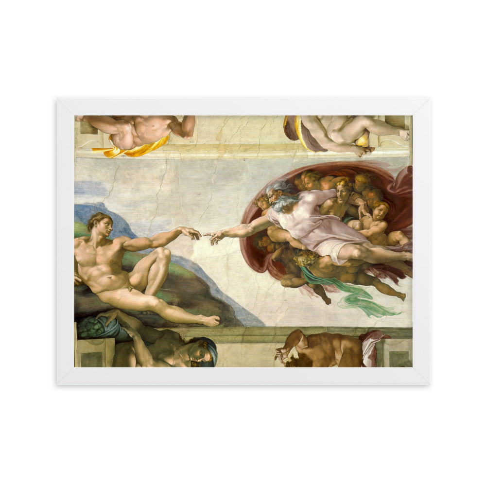 Michelangelo, Creation of Adam - Poster im Rahmen Weiß / 30×40 cm artlia
