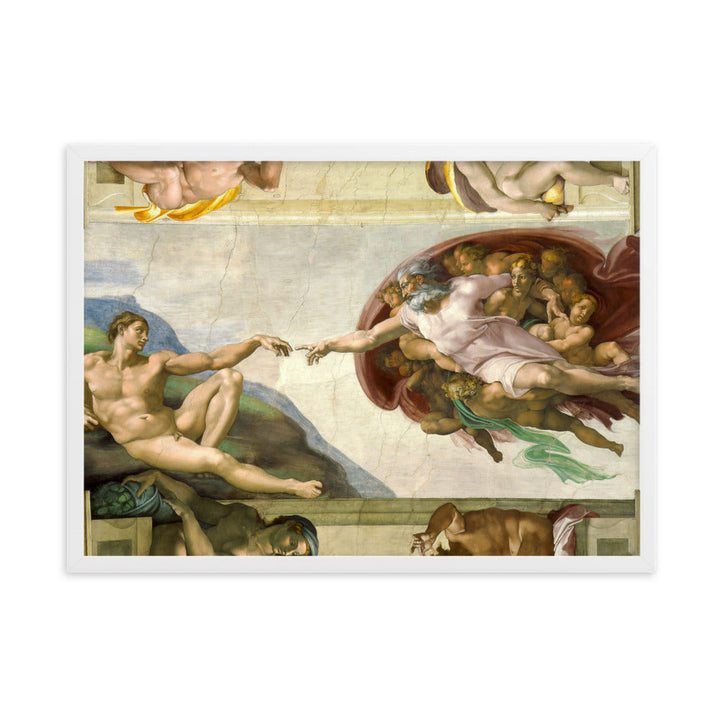 Michelangelo, Creation of Adam - Poster im Rahmen Weiß / 50×70 cm artlia