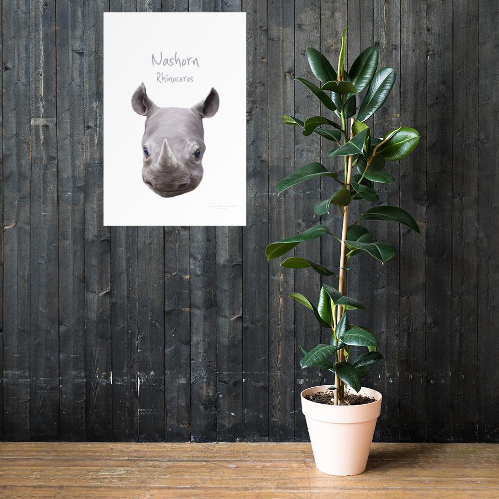 Nashorn - Tier Poster für Kinder artlia