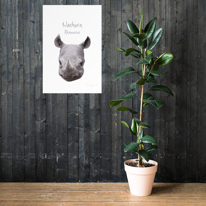 Nashorn - Tier Poster für Kinder artlia