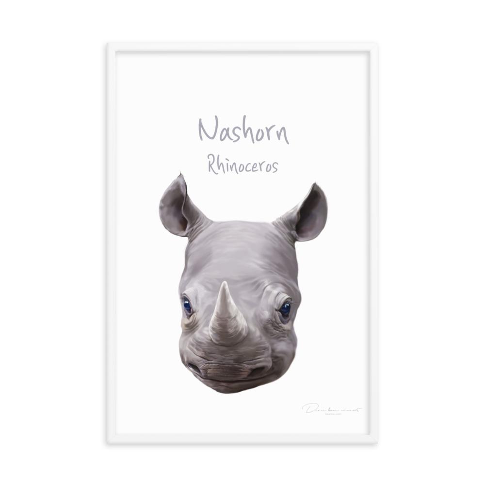 Nashorn - Tier Poster für Kinder artlia