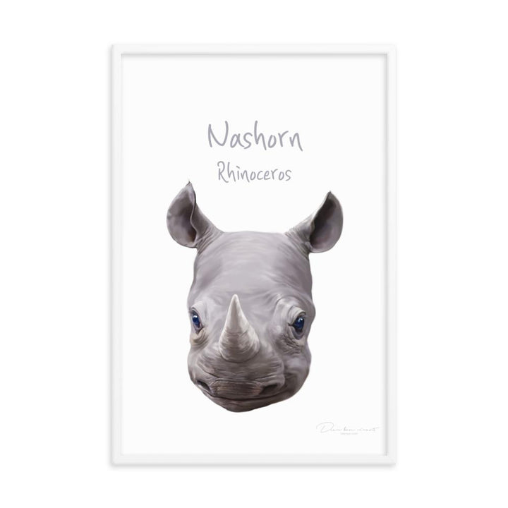 Nashorn - Tier Poster für Kinder artlia