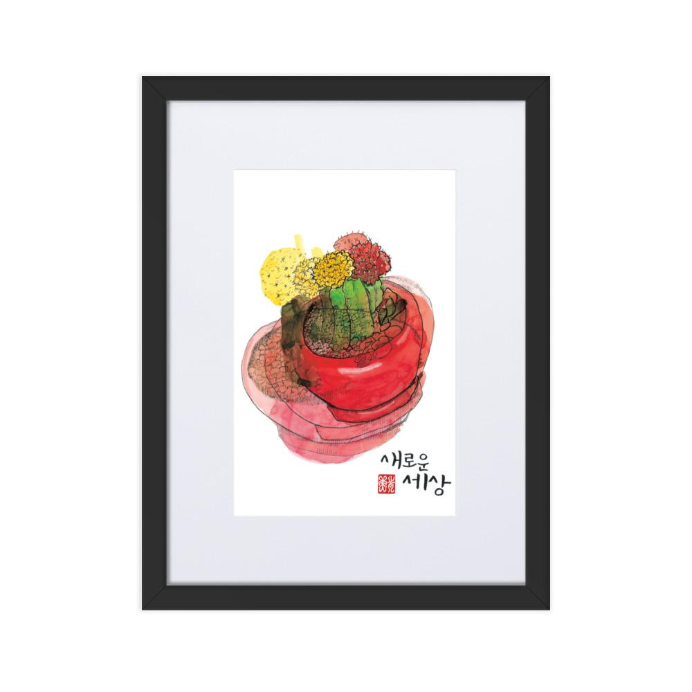 neue Sicht - Poster im Rahmen mit Passepartout Schwarz / 30×40 cm artlia