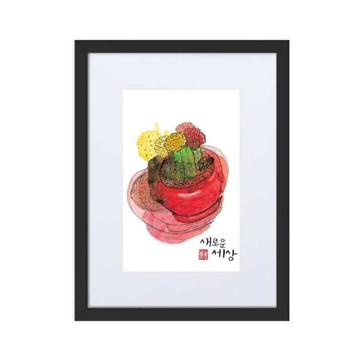 neue Sicht - Poster im Rahmen mit Passepartout Schwarz / 30×40 cm artlia