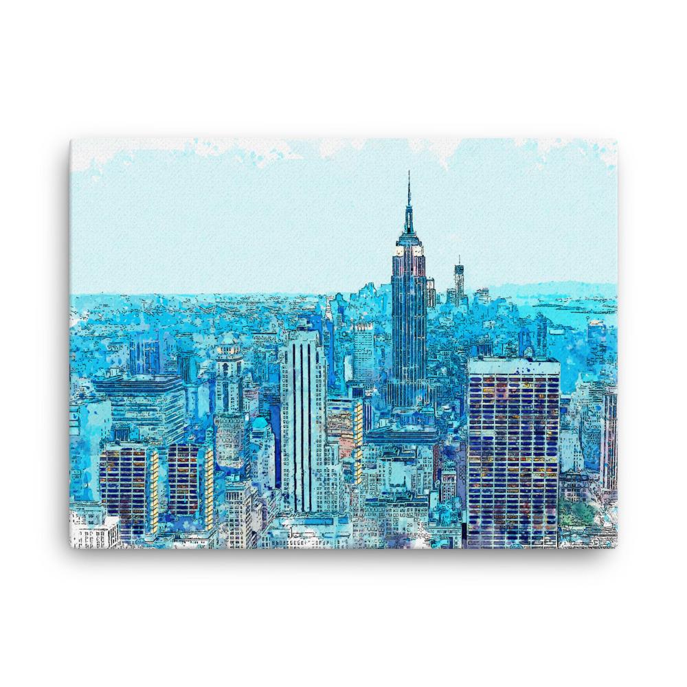 New York in Blau - Leinwand 30x41 cm artlia