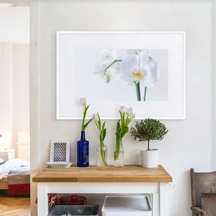 Orchid 03 - Poster im Rahmen mit Passepartout Weiß / 61×91 cm artlia