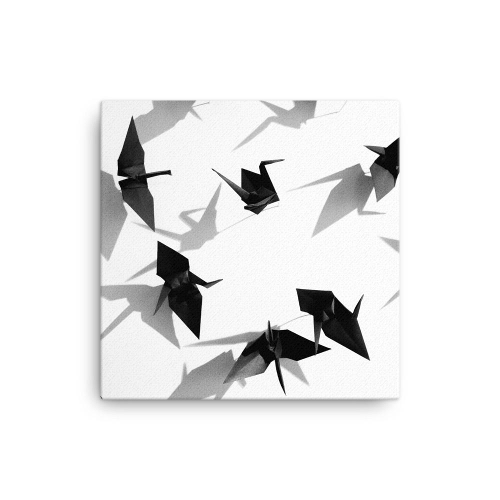 Papierkranich - Leinwand 30x30 cm artlia