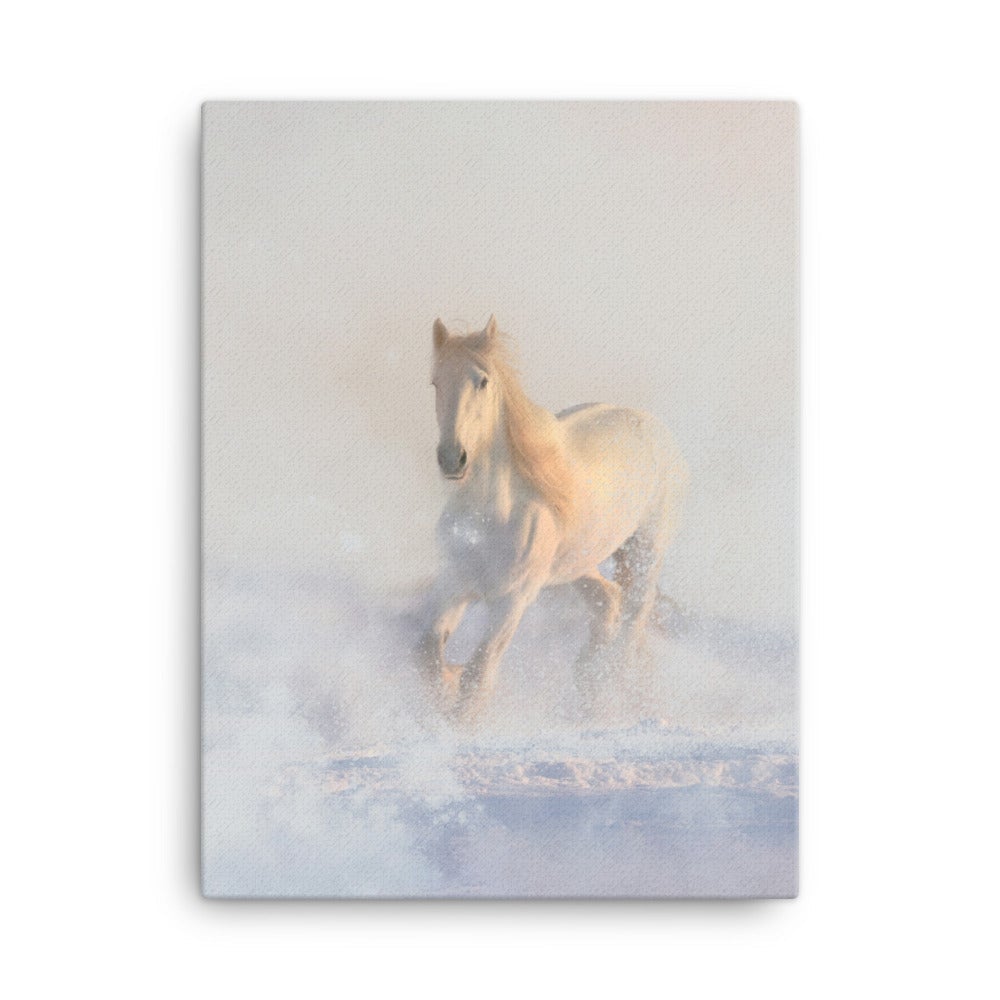 Pferd im Schnee - Leinwand 30x41 cm artlia