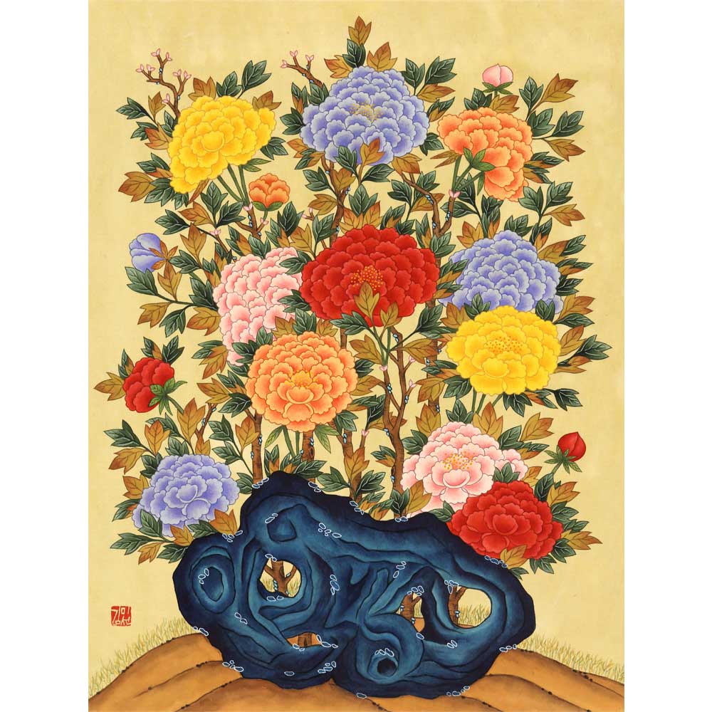 koreanische Pfingstrosen - Kunstwerk artlia