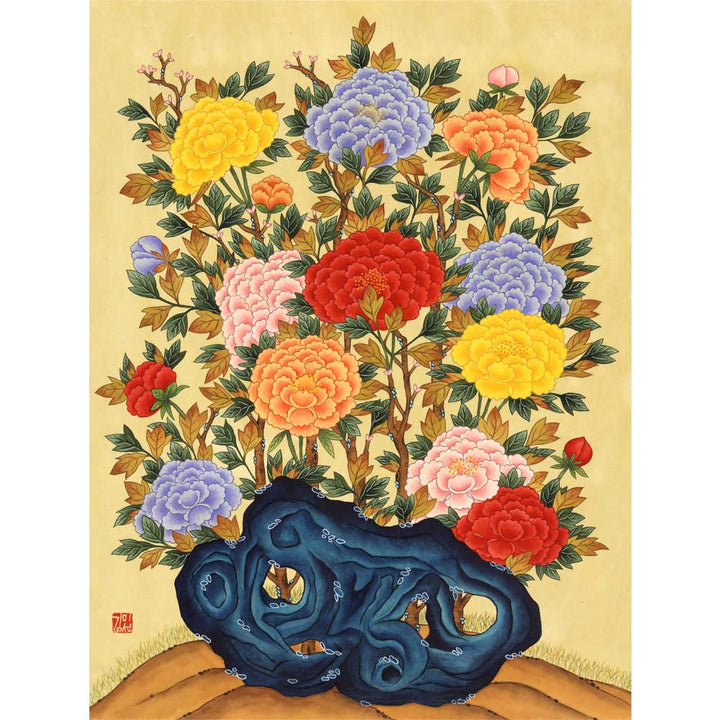 koreanische Pfingstrosen - Kunstwerk artlia