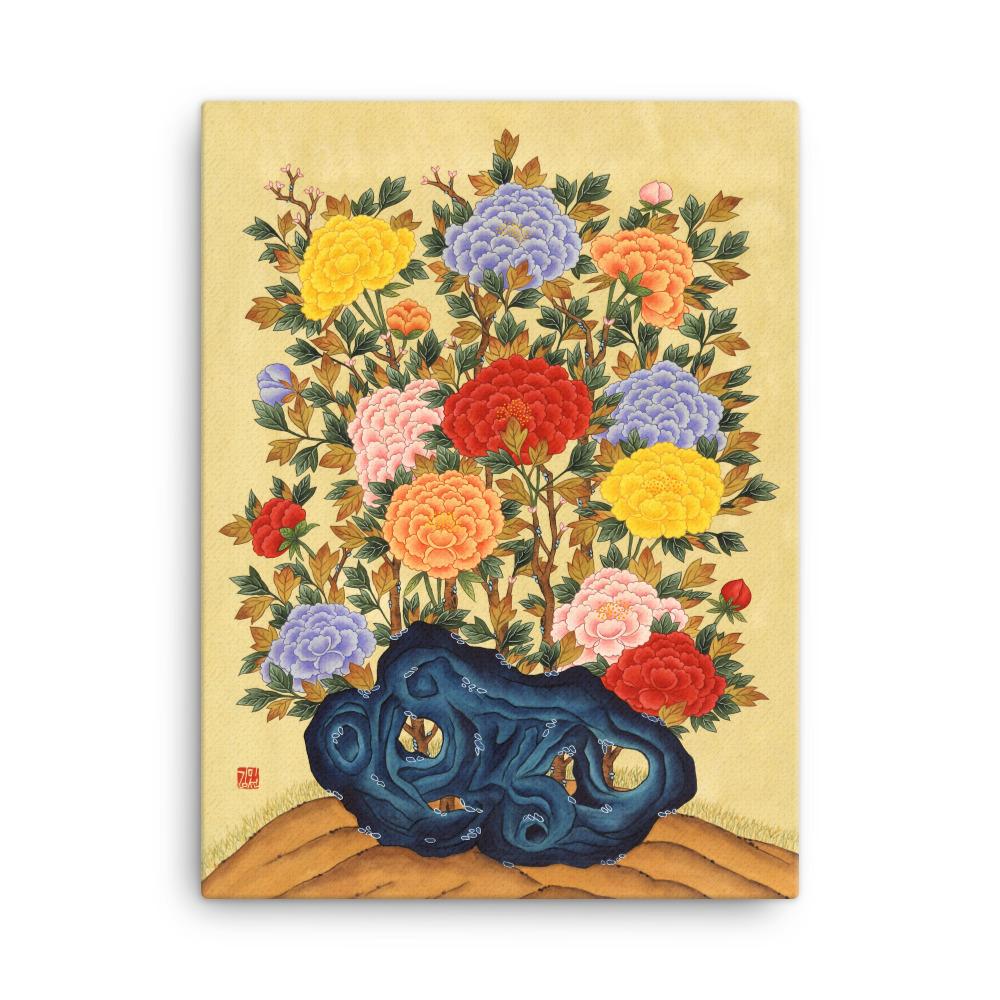 koreanische Pfingstrosen - Leinwand 30x41 cm artlia