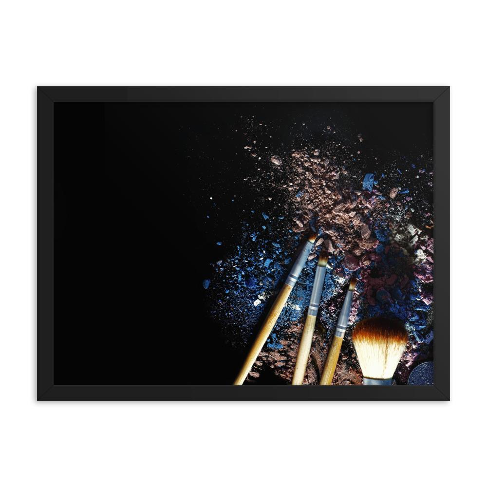 Pinsel auf schwarzem Hintergrund - Poster im Rahmen schwarz / 30x41 cm artlia