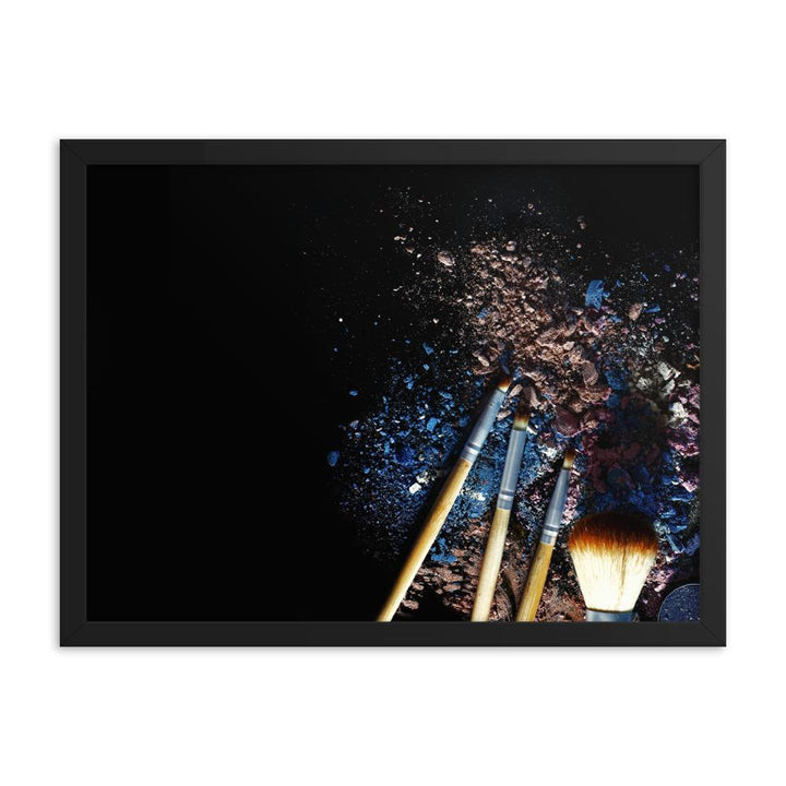 Pinsel auf schwarzem Hintergrund - Poster im Rahmen schwarz / 30x41 cm artlia
