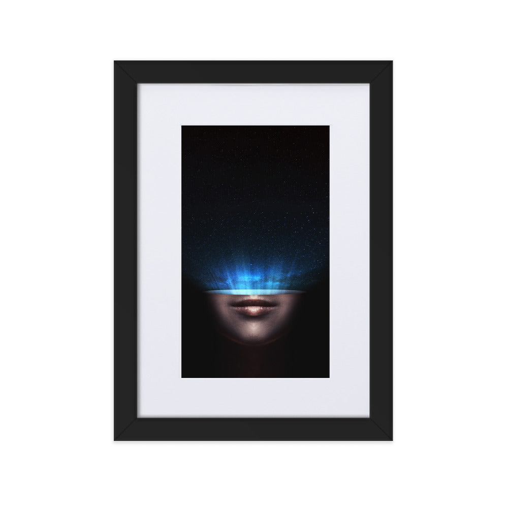 Poster mit Passepartout - Universum im Kopf Schwarz / 21×30 cm artlia