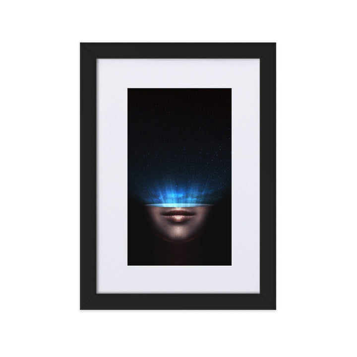 Poster mit Passepartout - Universum im Kopf Schwarz / 21×30 cm artlia