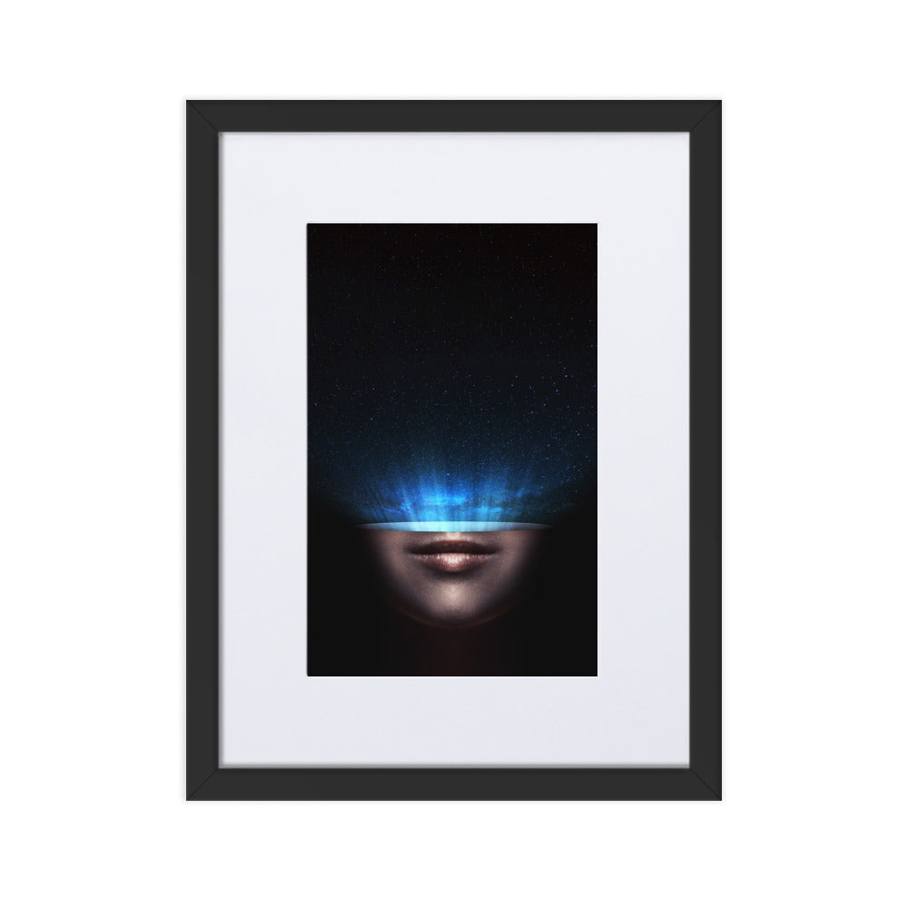 Poster mit Passepartout - Universum im Kopf Schwarz / 30×40 cm artlia